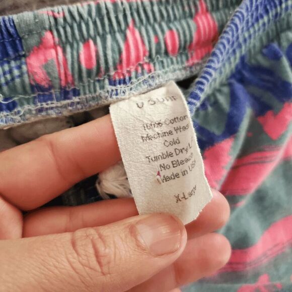 90's U-Surf Men's Neon Cotton Drawstring Elastic Waist 5" Shorts Large - Picture 5 of 8